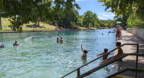 Barton Springs pool is ONLY -YES, 5 minutes away from your rental.