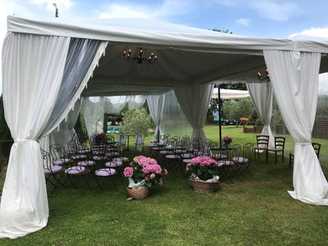 Outdoor banquet area