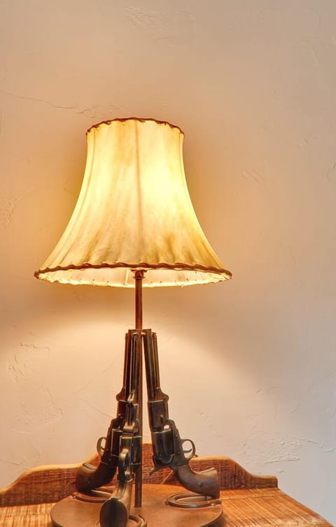 Southwest decor through out the house
This real revolver lamp is a small token