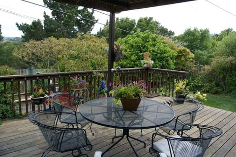Outside yard and deck outside the family room