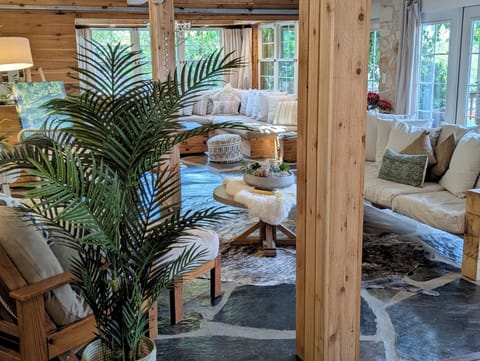 Upscale & unpretentious. All natural materials used promote a feeling of calm.