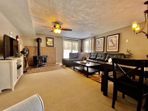 Family room Unit A with gas stove.  Relax and unwind..You're on vacation!!