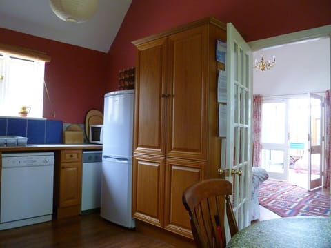 Looking from the kitchen into the living room