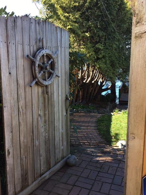The Ship's Wheel on our gate will guide you in.
