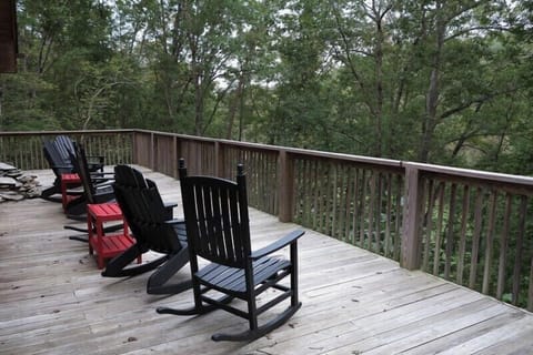 The upper deck is a great place to sit and watch nature or to entertain guest