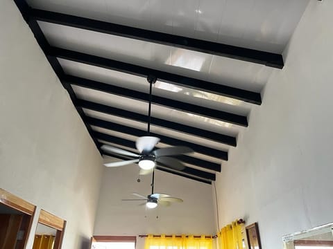 High vaulted ceilings with fans that provide great air circulation...