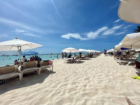 Sun loungers, beach towels