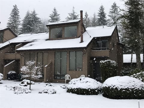 Winter time at Whispering Woods #454--Rear View of patio.