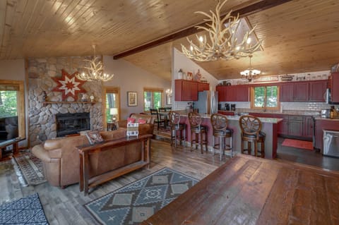 Wide Open Space w/ warm woods and beautifully refinished 100 year old floors.  