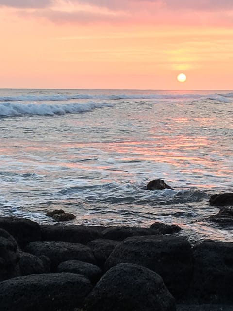 pink sunset across the street, enjoy the sun setting every evening