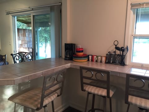 Fabulous Lake views from the kitchen bar