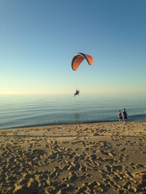 Beach nearby, sun loungers