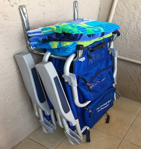Condo has beach chairs, beach towels and ice chest.