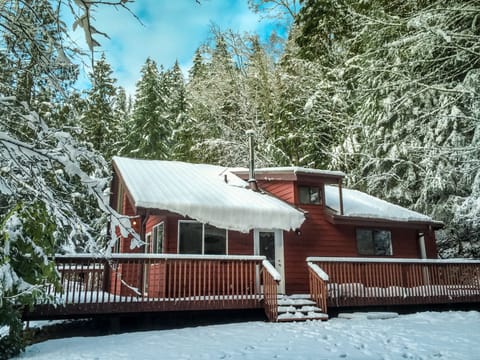 The loudest noise in winter is snow falling off the rooftop