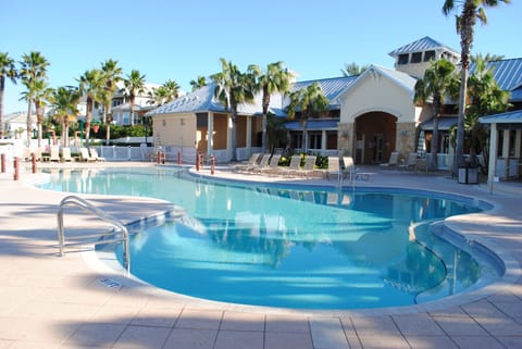 Outdoor pool, a heated pool, sun loungers