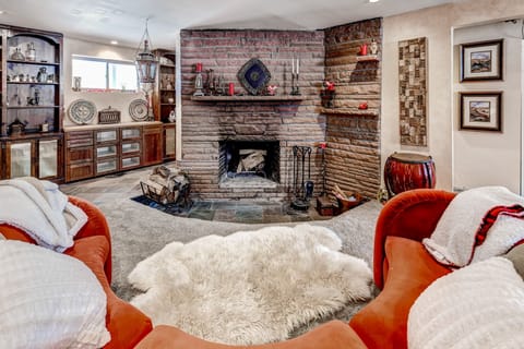 Wood Burning sunken fireplace is awesome