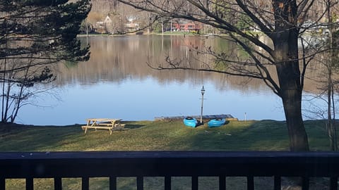 View from deck: just bought 2 kayaks and a 5-seat pedal boat
