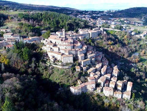 The country of Montecastelli Pisano aerial view