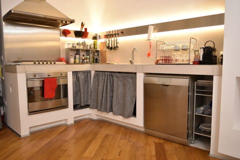 Fridge, oven, stovetop, dishwasher