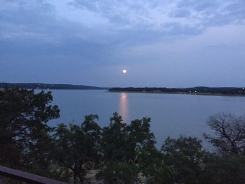 Full moon over the lake.