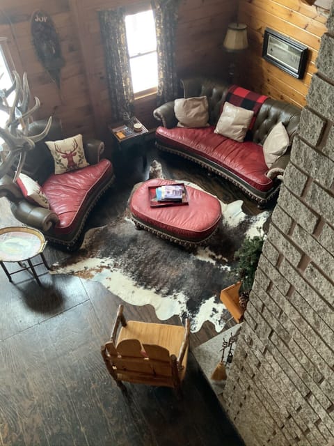 View of the living room from the loft
