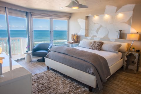 You can hear the waves crashing on the shore as you wake to this incredible view