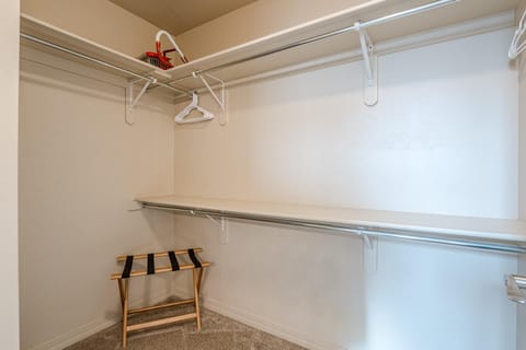Unpack and settle in with ease — this large closet provides plenty of space for your wardrobe and essentials.
