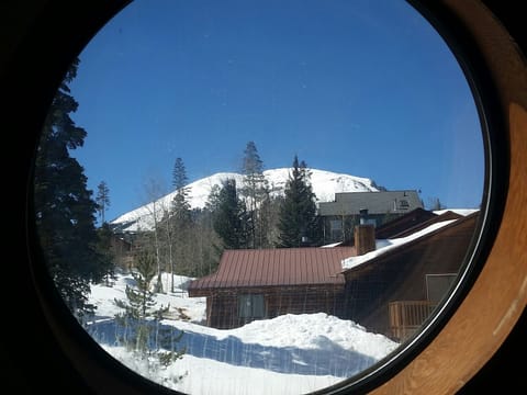 View of Buffalo Mountain from circular window.