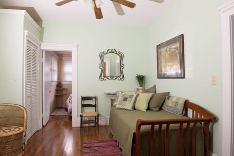 Spare room daybeds (pullout trundle) closet, dresser, adjoining bedroom & bath