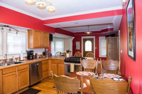 Fully stocked kitchen. All that you will need to supply is the food.