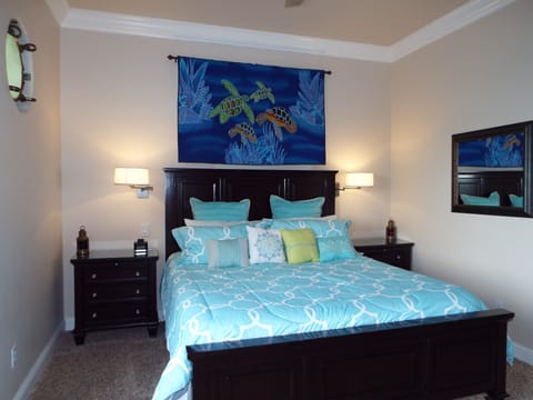 Master Bedroom - King Bed- Brass Port Hole Window-Carpet- Ocean Views- Hot tub!!
