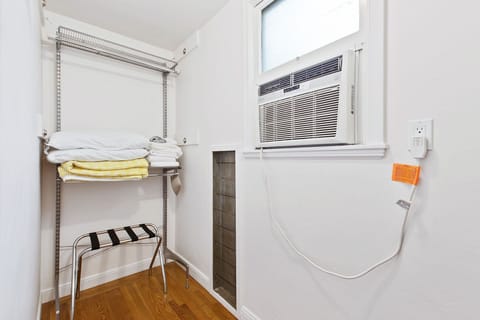 Master bedroom walk-in closet, central AC throughout and window unit AC. 
