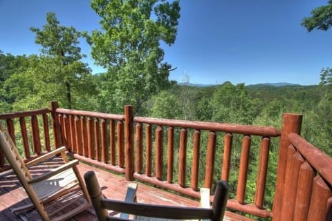 Private balcony off master bedroom with beautiful mountain view