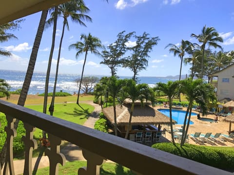 Beautiful ocean view from the condo lanai.