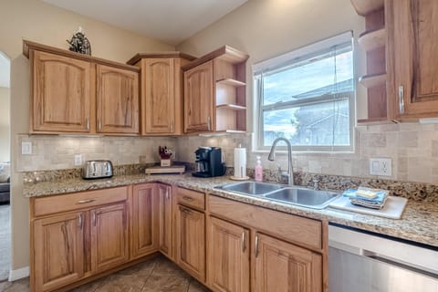 Gather around in the open-concept kitchen, designed for cooking and conversation.