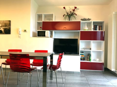 The living with a 43inch flat TV with satellite