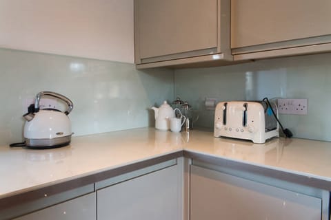 Modern kitchen with microwave