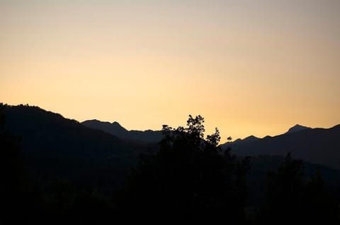 Sunset with view of the mountains