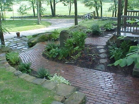 Entrance paths and drive.