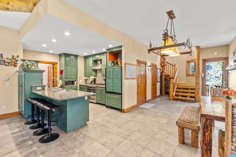 kitchen with bar area