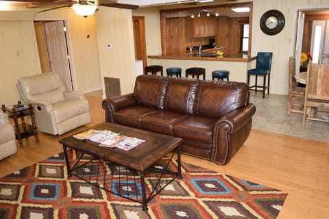 Expansive living room area at "The Lodge" at Rent Hot Springs