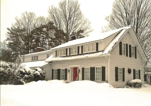 Winter view of the house.
