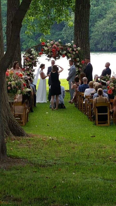 Outdoor banquet area