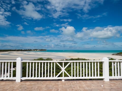 On the beach, sun loungers, beach towels