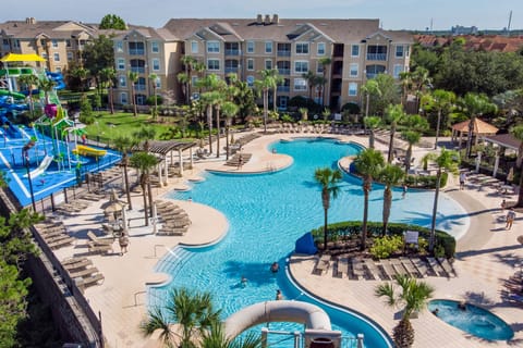 A heated pool, sun loungers