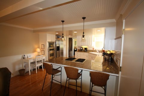 Open Kitchen with Gas Stove, Microwave, Dishwasher