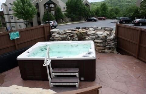 10 person hot tub. Perfect after a long day at SDC or shows.