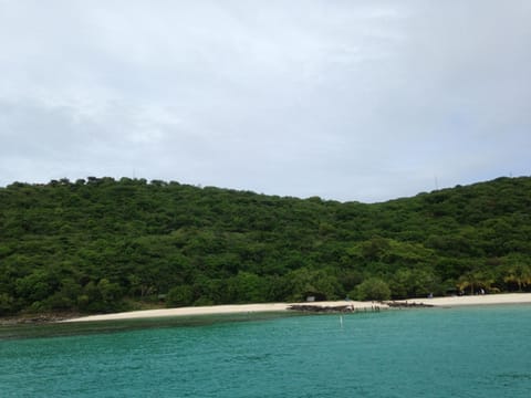 On the beach, sun loungers, beach towels