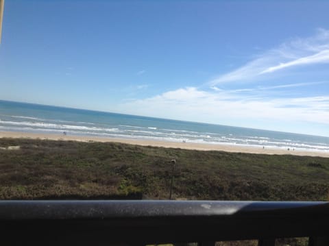 On the beach, sun loungers, beach towels