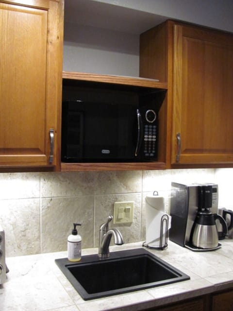 Full-size fridge, microwave, oven, dishwasher